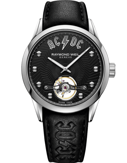 Freelancer AC/DC Limited Edition Men’s Automatic Black Leather Watch, 42mm