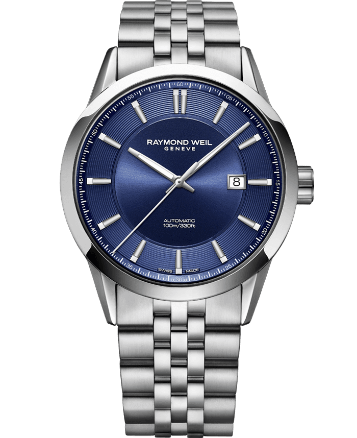Freelancer Men’s Automatic Blue Dial Stainless Steel Bracelet Watch, 42mm