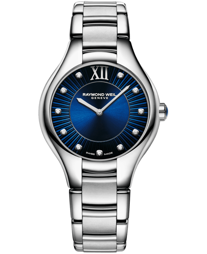 Noemia Ladies Quartz Blue Dial Diamonds Watch, 32mm