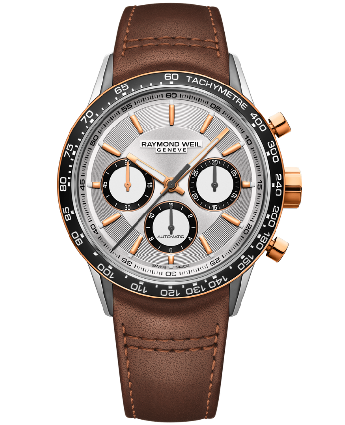 Freelancer Men’s Automatic Chronograph Brown Leather Watch, 43.5mm