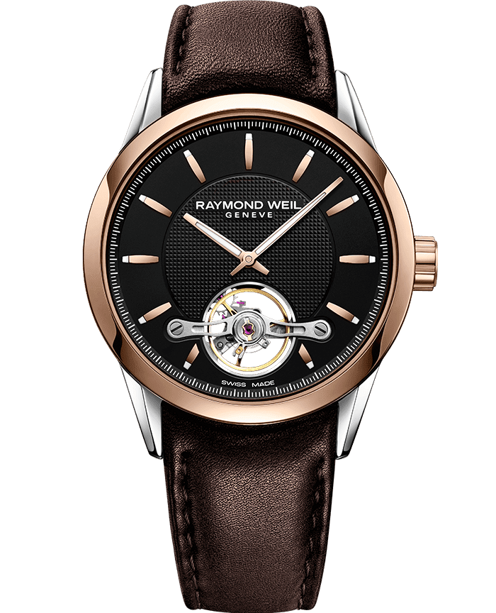 RAYMOND WEIL freelancer Calibre RW1212 automatic rose gold brown leather watch