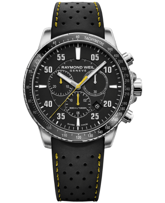 Tango 300 Men’s Quartz Chronograph Black Rubber Strap Watch, 43mm