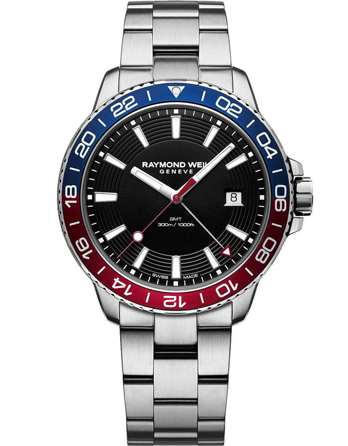 Tango 300 Men’s Quartz GMT Blue Red Diver Watch, 42mm