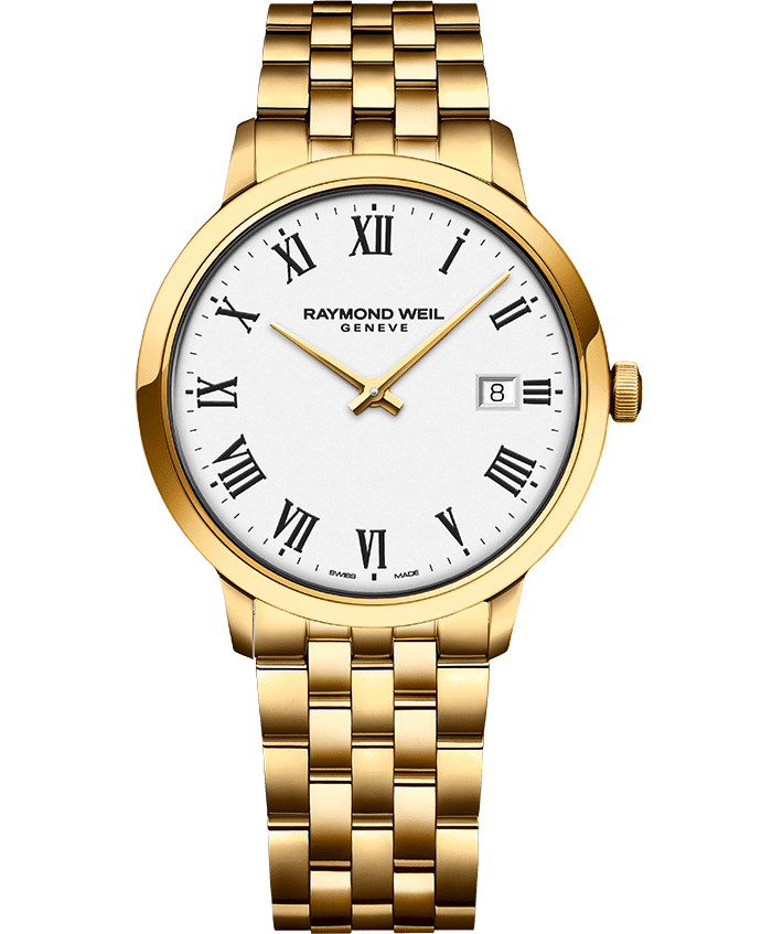 Toccata Men’s Classic PVD Gold White Dial Quartz Watch, 39 mm