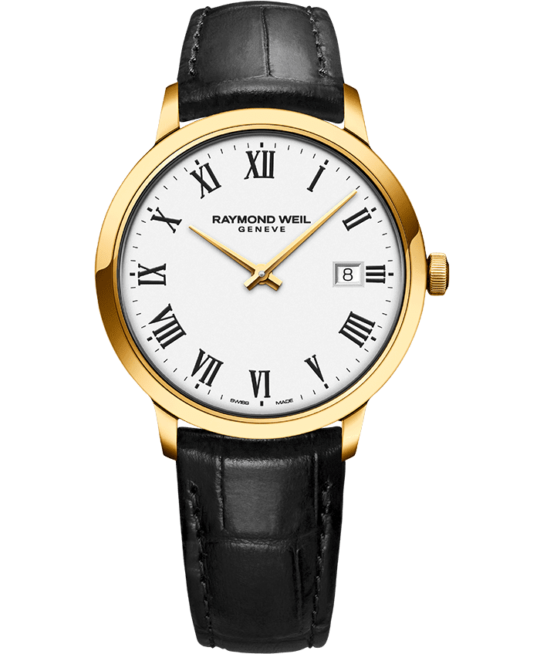 Toccata Men’s Classic PVD Gold White Dial Quartz Watch, 39mm
