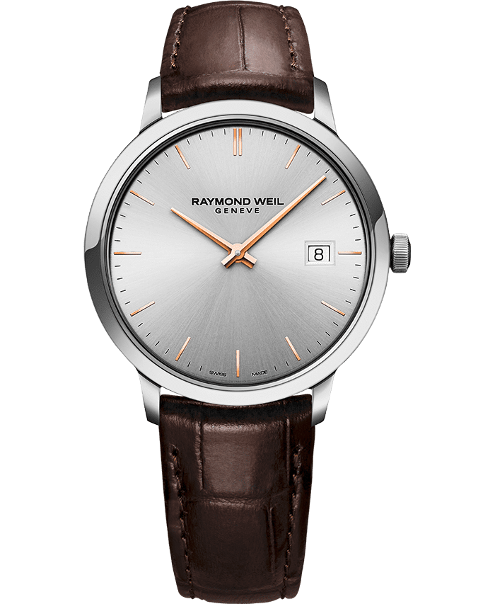 Toccata Men’s Classic Brown Leather Strap Quartz Watch, 39mm