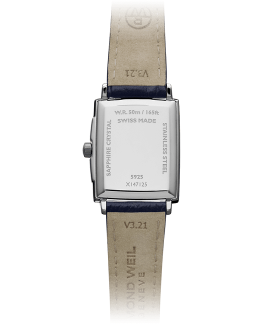 Toccata Ladies Blue Dial Leather Quartz Watch, 22.6 x 28.1 mm